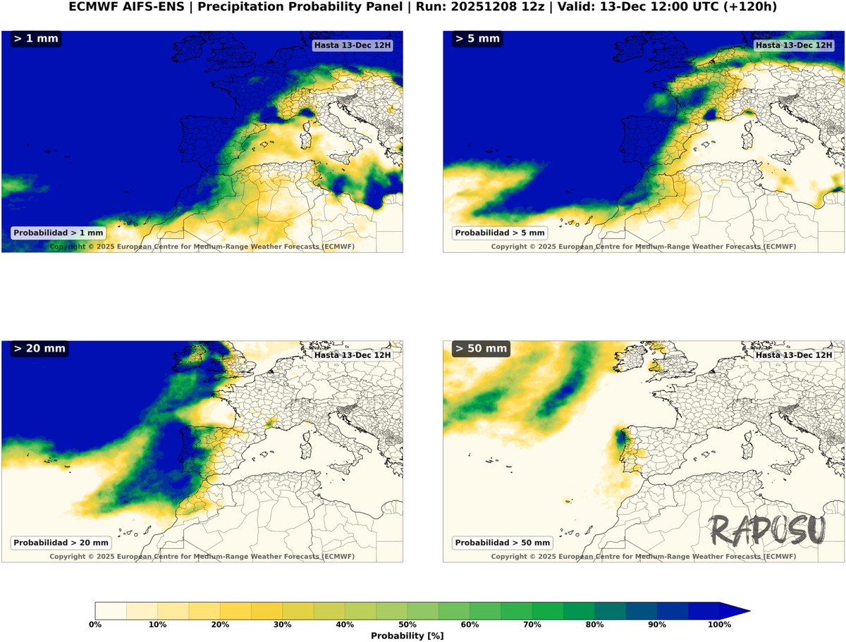 % 𝙋𝙧𝙤𝙗𝙖𝙗𝙞𝙡𝙞𝙙𝙖𝙙 𝙙𝙚 𝙡𝙡𝙪𝙫𝙞𝙖 🌧️ 𝙝𝙖𝙨𝙩𝙖 𝙚𝙡 𝙥𝙧𝙤́𝙭𝙞𝙢𝙤 𝙨𝙖́𝙗𝙖𝙙𝙤

▪️𝟣 𝘮𝘮 ☔️, 𝟧 𝘮𝘮 🌧️, 𝟤𝟢 𝘮𝘮 🌧️🌧️, 𝟧𝟢 𝘮𝘮 🌧️🌧️🌧️

𝙀𝘾𝙈𝙒𝙁 𝘼𝙄𝙁𝙎-𝙀𝙉𝙎 𝟭𝟮𝟬 𝙝𝙤𝙧𝙖𝙨