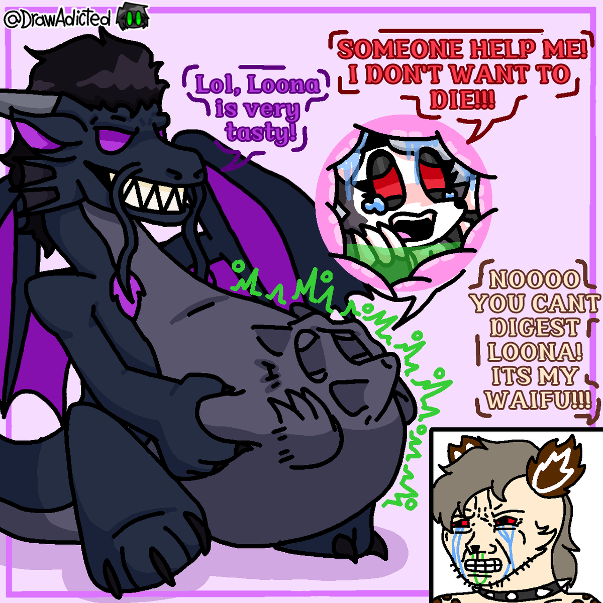 Draw_Adicted's tweet image. Rokku's Revenge (commission)
Revenge is a dish best served cold... I think...
Commission by Rokku
#dragon #vore #Loona #HelluvaBoss #NSFW #Commission