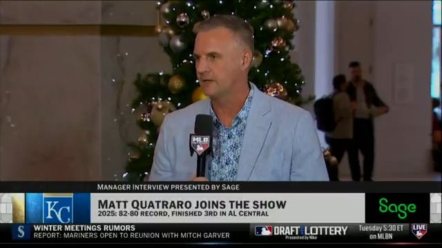 Matt Quatraro and the @Royals are looking forward to a big bounce back year in 2026!
Kansas City's manager joined the desk in Orlando to reflect on the past season and how the club will look to get back to the Postseason.
#MLBTonight + @SageUSAmerica
