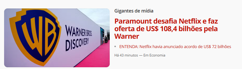 rapaz q isso a paramount chutou o pau da barraca pra comprar a warner, começou a entrar dinheiro dos sheiks