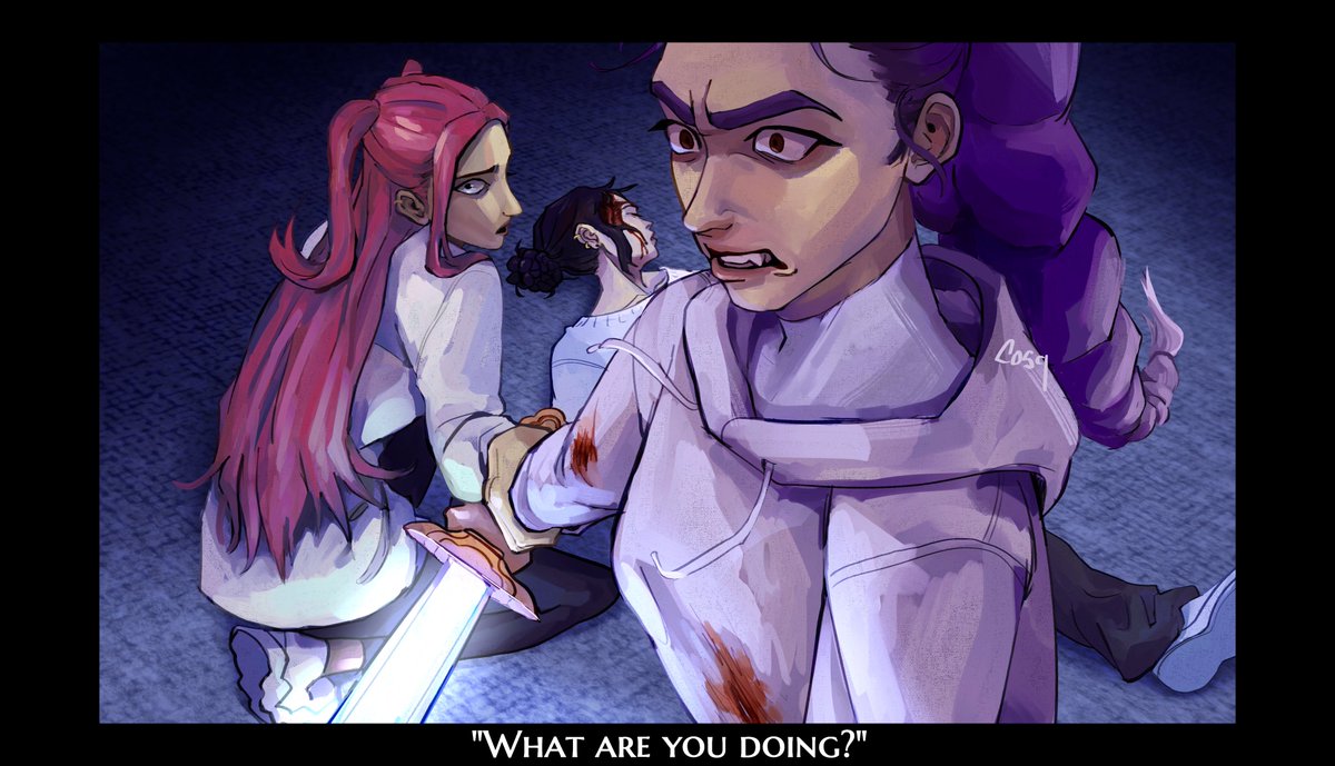 cosqF's tweet photo. “I’m going to kill that demon”

- scene from 'so we were liars' by arendellesfirstwinter
#KPOPDEMONHUNTERS https://t.co/6Nt85Fiy7o