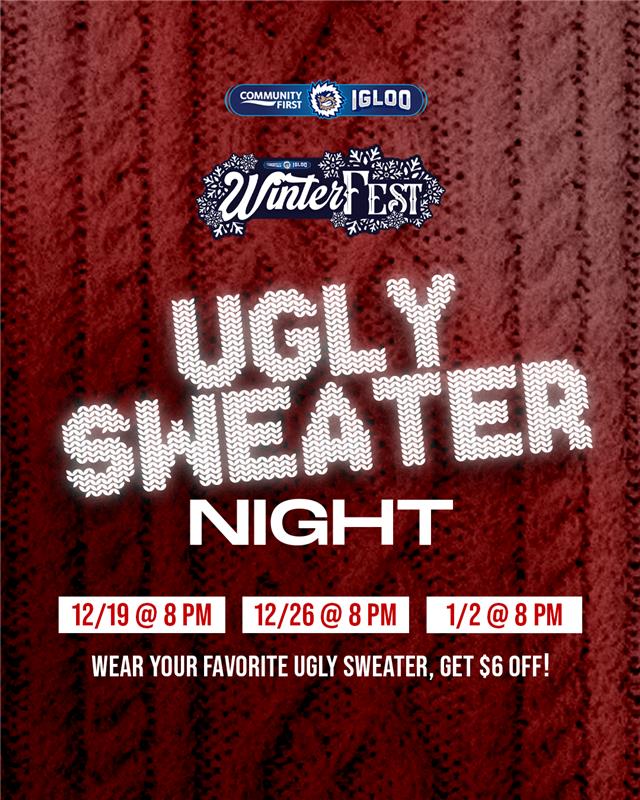 Show off your favorite holiday ugly sweaters during our Winterfest Ugly Sweater Night! Join us on Friday December 19, December 26, and January 2 at 8pm! Get $6 OFF when you wear your ugly sweater!

🔗 bit.ly/46UXz7d