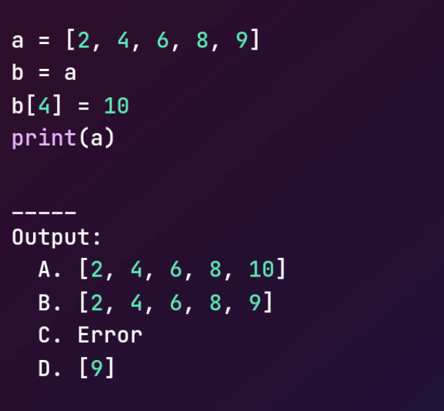 PythonPr's tweet image. Python Question / Quiz; What is the output of the following Python code, and why? Comment your answers below!