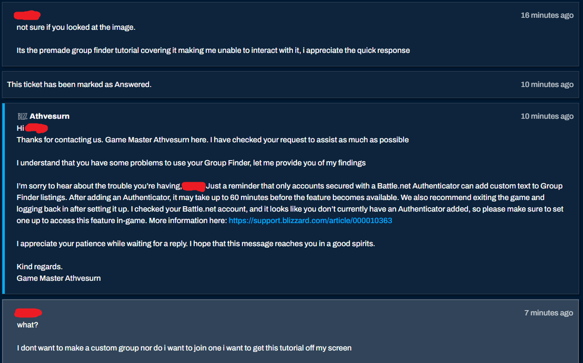 vormies's tweet photo. @BlizzardCS please encourage your support team to read https://t.co/lg262Sfrmu