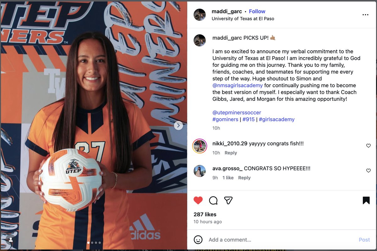 ImYouthSoccer's tweet photo. Congratulations ❤️!! Another #GirlsAcademy player has verbally committed to play college soccer!! https://t.co/mQvRGvQNc3