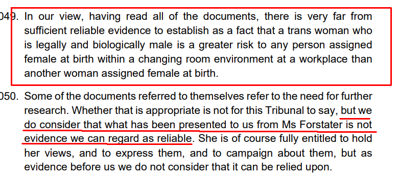 There's a Section in the Sceptic Peggie vs NHS Fife Judgement that destroys any credible reputation of Maya Forstater and sex matters.