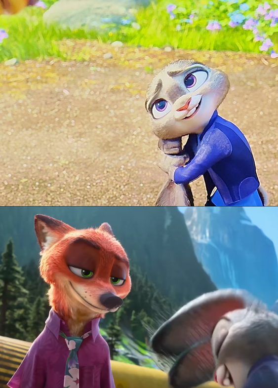 #Zoopia2 #Wildehopps
Yvett Merino: "This sequel is a story about Judy and Nick, and their relationship".
Jared Bush: "There was undeniable chemistry between Nick and Judy from the start. Even when they're arguing, you can tell they genuinely like/love (好き) each other."