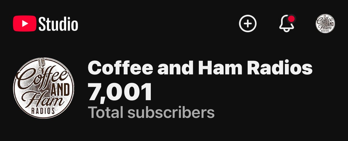 On Saturday the Coffee and Ham Radios Channel hit 7,000 subscribers, thanks you for all the support along the way!