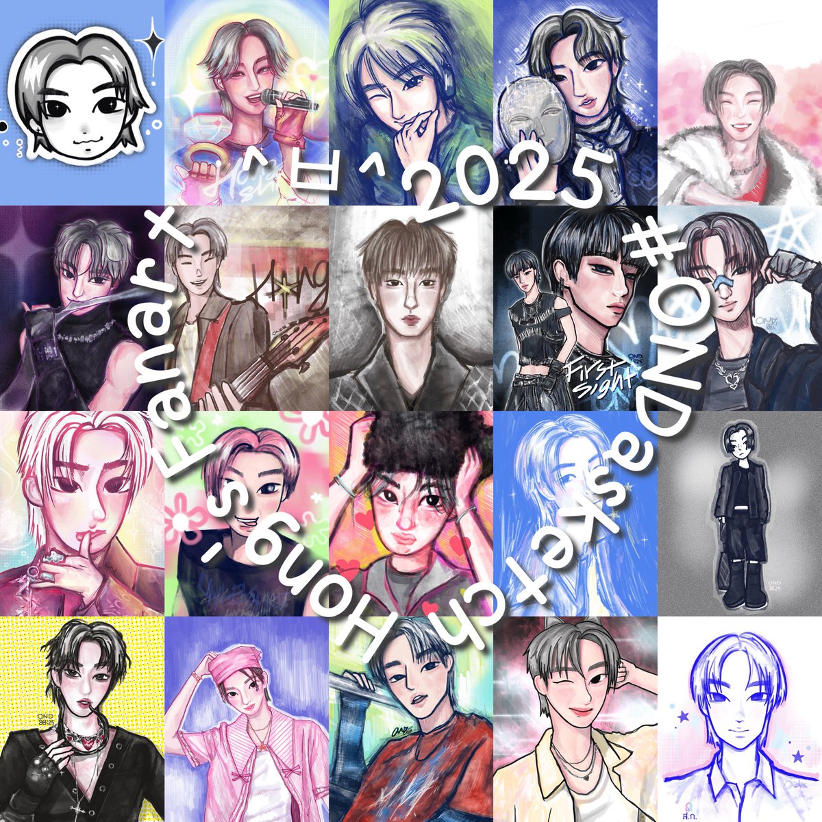 ondapoppyhill's tweet photo. 2025 wrapped*┈ #Ondasketch
#hongshihoshi #LYKNfanart
ปีนี้เริ่มวาดฮงจนชินแล้ว เลยเน้นexploreไปกับการลงสี การใช้เส้น ลองไปเรื่อยๆเปื่อยๆๆ ทางสีเริ่มชัดขึ้น(มั้ง) ผมรักสีฟ้าชมพูเหลือง🩷🩵🌟( +เขียวนีออนๆ🦜) สนุกและบ้าพลังมากๆ ปีนี้ มีทลอง stop motion ด้วย บางวีคคือวาดวันละรูปด้วยซ้ำ ^ㅂ^
( 💌 @hongshihoshi03 ขอบคุรที่มาเปนความเท่ๆในชีวิตชั้น ได้วาดรุปเยอะเลยเพราะรุปแกมันต้อดอะๆๆ :P )