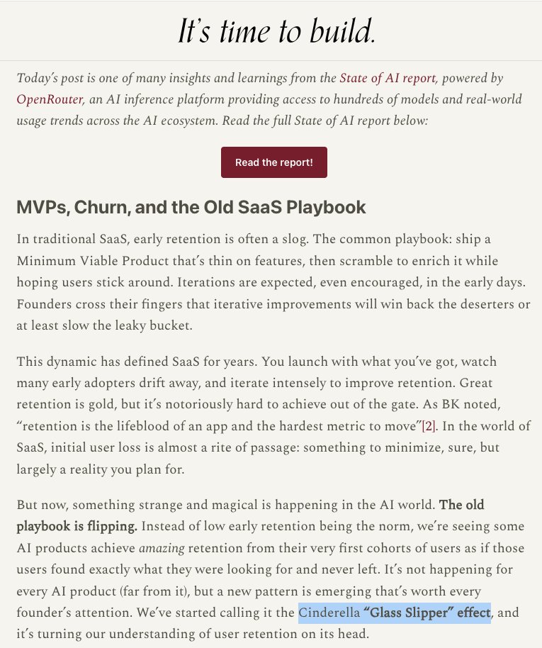 🚨 Adorei este novo termo para explicar a retenção em IA: retenção "Sapatinho de Cristal da Cinderela" por
 @MaikaPensam