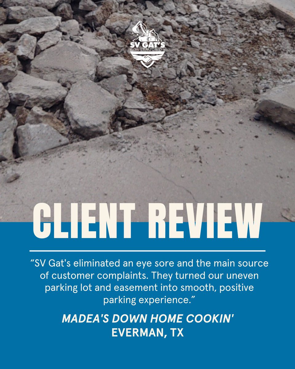 SVGatsCons's tweet image. We turn rough, uneven spaces into clean, usable areas.

From grading to leveling, we make your property safer, smoother, and more welcoming.

📩 Message us today for a free estimate.
📞 903-644-8197

#ClientTestimonial #GradingService #LandLeveling #ParkingLotRepair