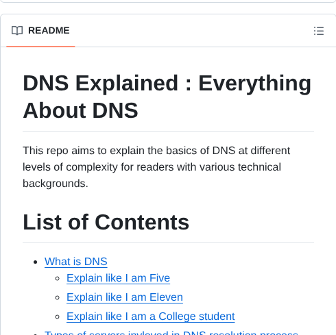 tom_doerr's tweet image. Explains DNS at varying complexity levels

github.com/devanshbatham/…