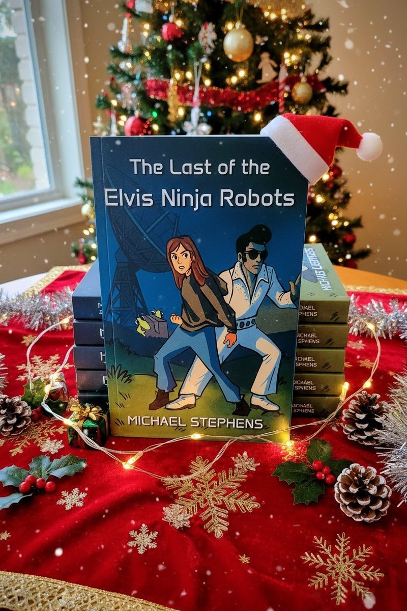 MStephensAuthor's tweet photo. @PFDonato Give the gift of laughter this season! The Last of the Elvis Ninja Robots is perfect for anyone who likes their sci-fi with a side of satire and sequins.

#YAbooks #scificomedy #funnybooks #scifibooks #humor #satire #elvisninjarobots
https://t.co/qlek2ZKrNk https://t.co/mM9TnmwLU5