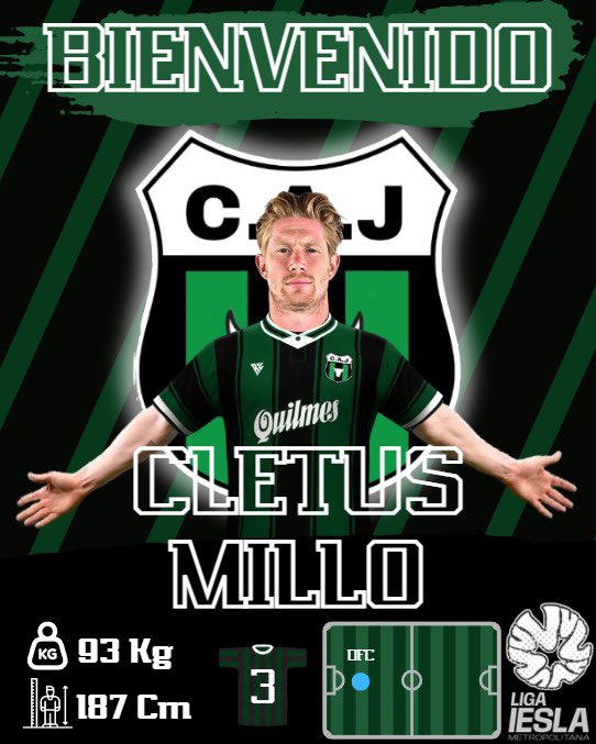 HAY DEFENSOR!! BIENVENIDO CLETUS MILLO!! 🦍🦍

La promesa de las inferiores del club e hincha de River, firmó con la primera del para enfrentar lo que queda de la temporada de <a href="/LigaIESLA/">Liga Internacional Española Latina ⚽🎮</a> y muchas cosas más. 🏆⏰

Te deseamos lo mejor muralla, <a href="/CletusMillo/">Mis inferiores son mejores que las tuyas</a>. 🥂

#VamosMonos💚🖤