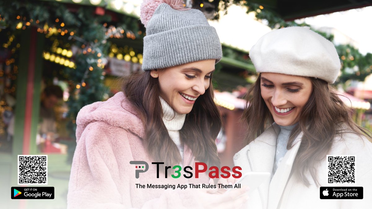 The messaging app that rules them all. Make your Christmas connections secure. Know exactly who you're talking to with our Zero Trust Risk Score. 

Download #Tr3sPass today!