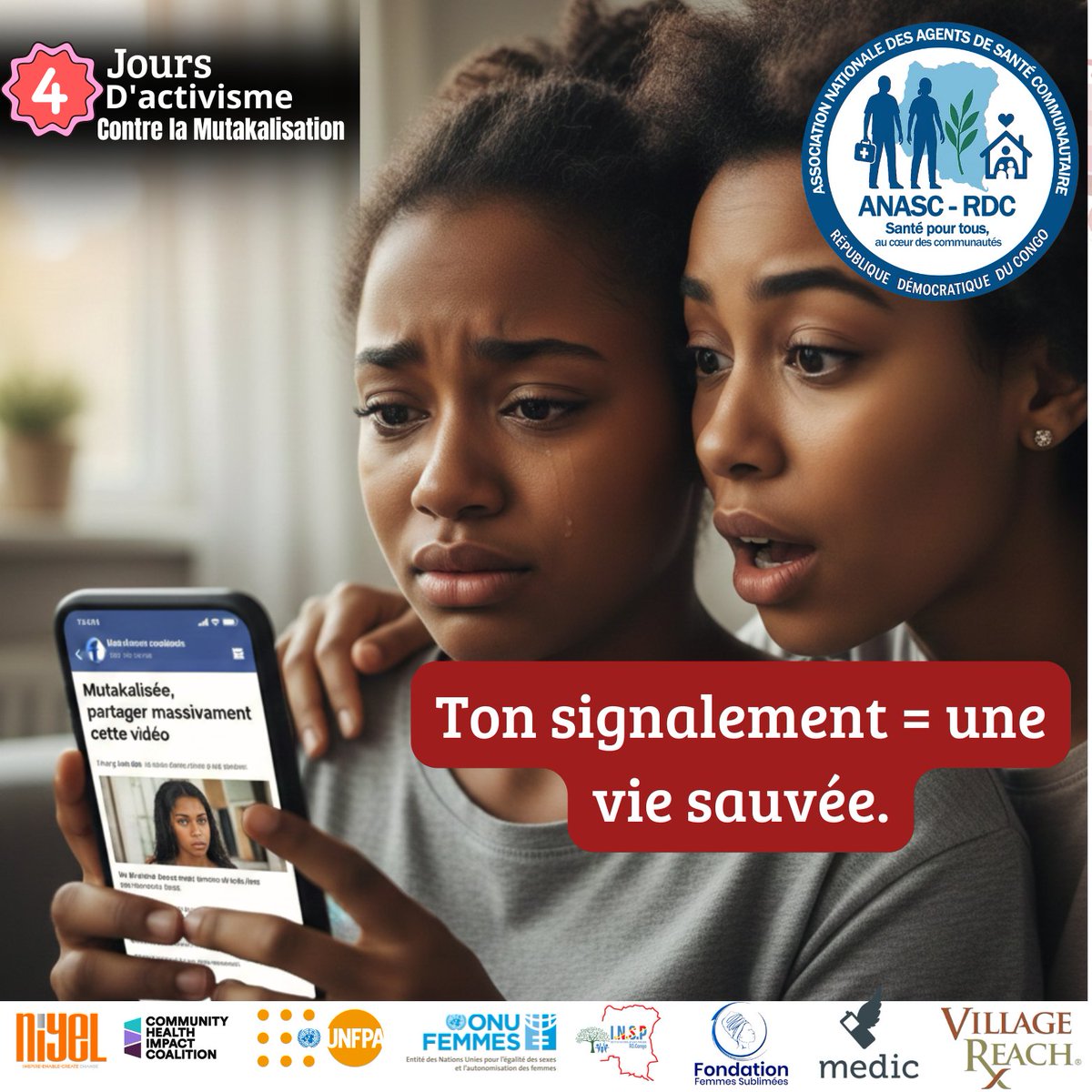 Signaler un contenu intime publié sans accord,
c’est un acte de courage et de solidarité.

Refuser de regarder, c’est déjà protéger.

Chaque geste compte, fais le bon.

#StopMutakalisation #ANASCRDC #StopVBG #16JoursDactivisme #4JoursDactivismeMtk
#FondationFemmesSublimees