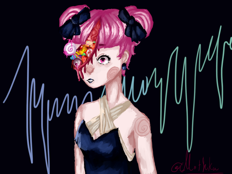 Pretty_Mothku's tweet photo. Cw/tw : candy gore.... #vocaloid chika #candygore #chika #vocaloid https://t.co/GtfjE1UjDV