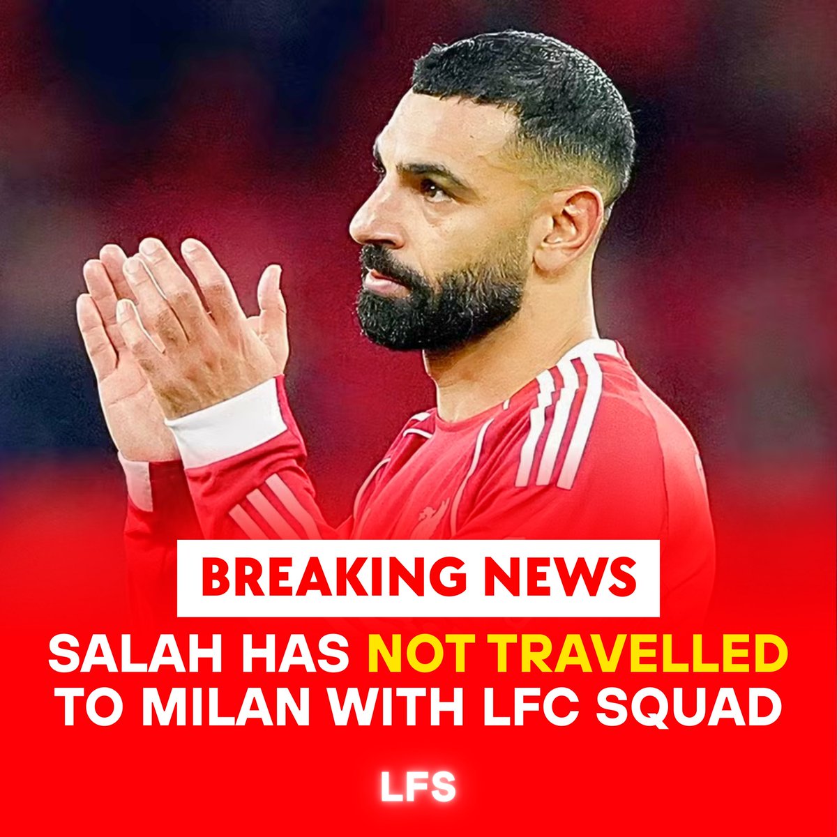 LFStreams2's tweet image. 🚨BREAKING NEWS

Mo Salah has not travelled with the Liverpool squad to Milan ahead of Champions League tie!

#LFC #Salah #BreakingNews #LFS