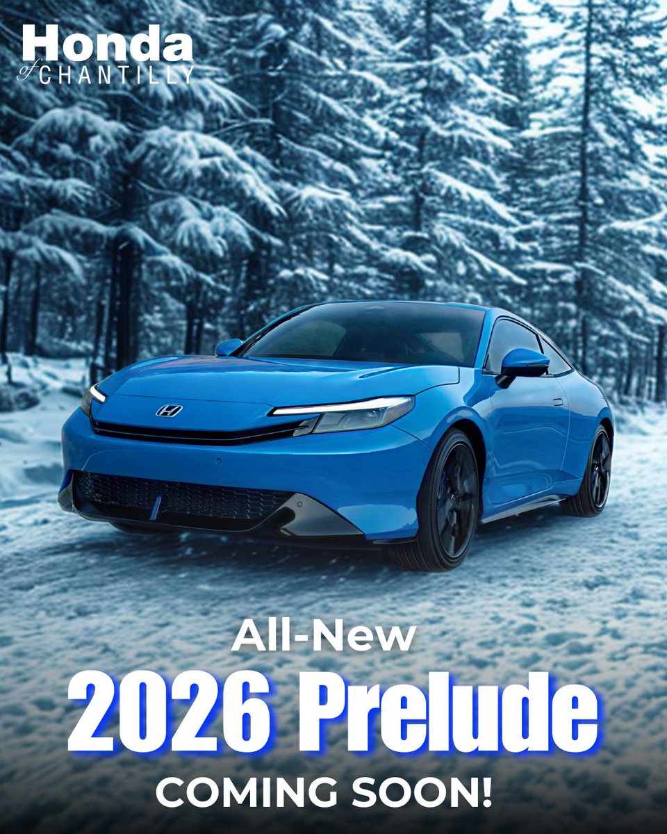 Get ready for a December drop worth the hype! 🎁🚗✨ The 2026 Prelude is coming with 200 HP* hybrid power, Type R–inspired performance, and the Honda S+ Shift system for extra thrills. Arriving mid-December!

Explore inventory 👉 bit.ly/48pHJpu
