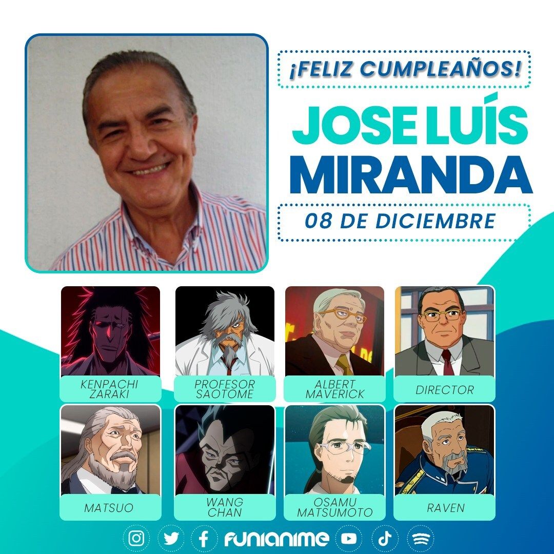 🥳🎈 El actor de doblaje José Luis Miranda está de cumpleaños. ¡Muchas felicidades! 🎈🥳 <a href="/joseluisbaretta/">jose luis miranda</a>
