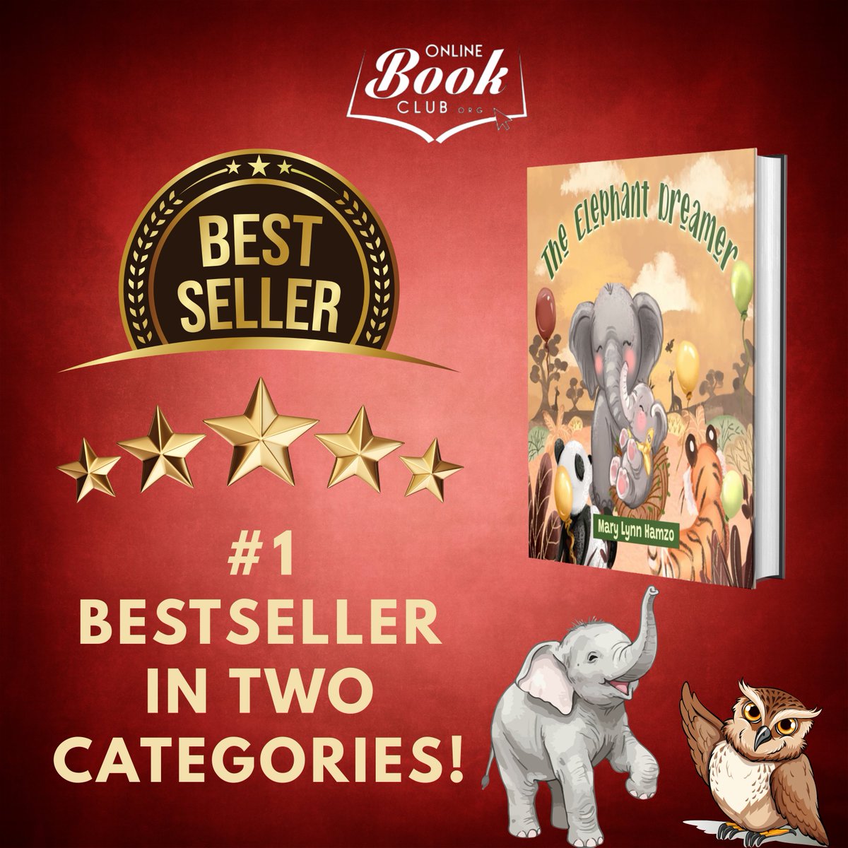 TwBookClub's tweet photo. Wow! 🤩

The December 7th Book of the Day, “The Elephant Dreamer” by Mary Lynn Hamzo, hit the #1 bestseller position in two categories on Amazon!

Children’s Literature
Children’s Animal Stories

Follow the Author: @Author_MaryLynn 

Hurry and get your copy NOW: 

https://t.co/gTCLLzCxEJ
