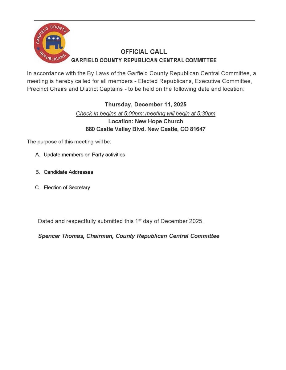 Garfield Co GOP tweet media