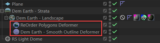 2 extra deformers coming into play.
1. ReOrder Deformer- quickly sorts and removes polys. Leaving jagged edges.
2.Smooth Outline Deformer. Smooths out those nasty outline quads.
super easy, and a lot quicker than any kind of cut/slice or Boolean operation.
#demearth #cinema4d