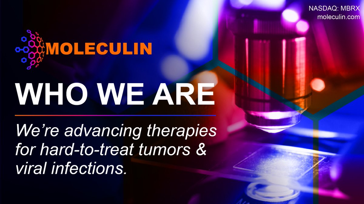 moleculinbio's tweet image. #WhoWeAre:

Moleculin Biotech is a Phase 3 clinical-stage company developing novel therapies for hard-to-treat tumors and viral infections.

$MBRX #Oncology