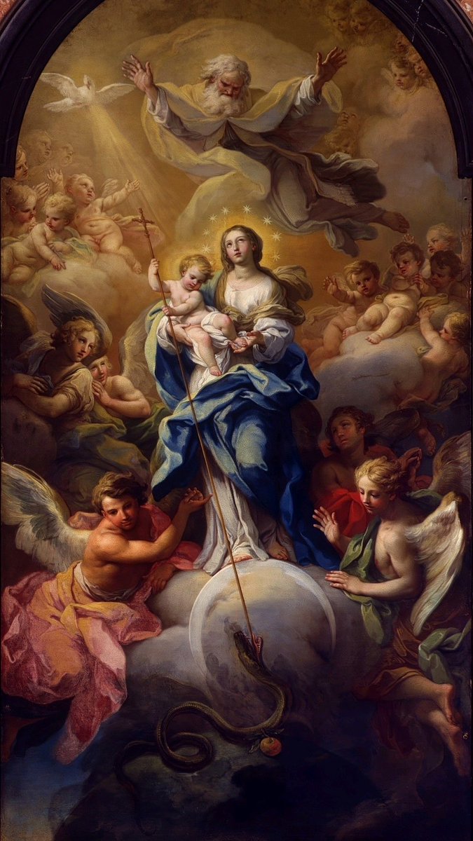 BillArnoldTeach's tweet image. The woman God created without stain…
so He could enter the world without one.
Immaculate from the first moment, 
and hell has never recovered.