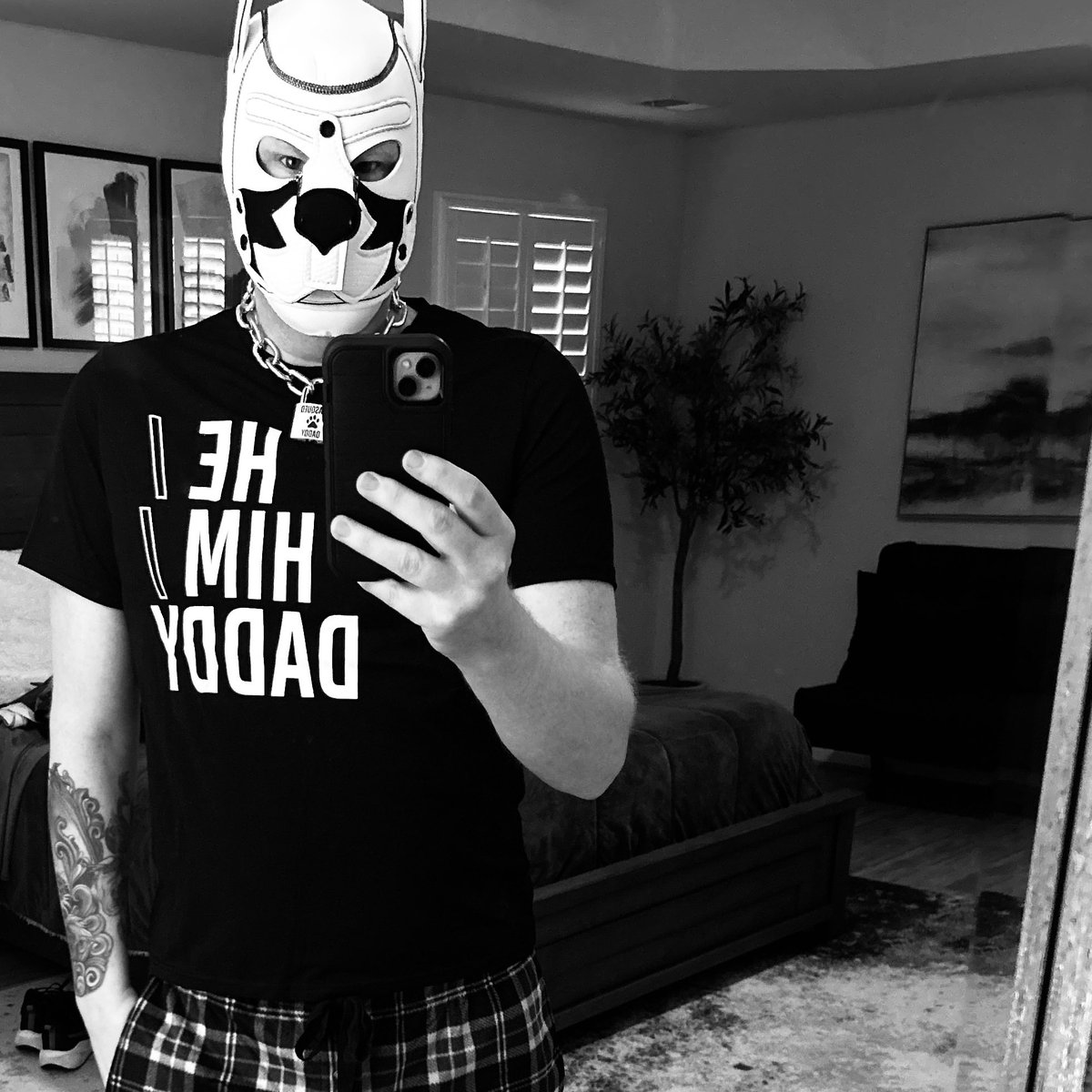 Today is a pup in pajama kind a day. #Pupjamas #Daddy #pupplay #Gay #gaydad #mcm #MonochromeMonday 
Who wants to snuggle? ☕️🐾 🕯️