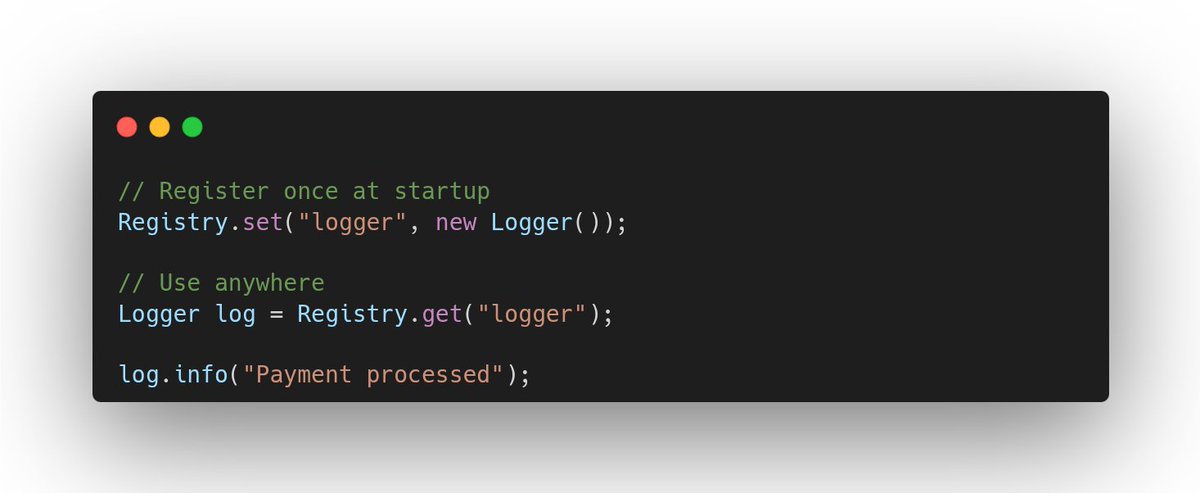 unclexo's tweet image. When you need a log manager
- you import, instantiate, and use it

When you need a config manager
- you import, instantiate, and use it

You do the same for DB connection, Cache manager, or other services.

Soon your code is scattered with imports and instantiations.

What if all…