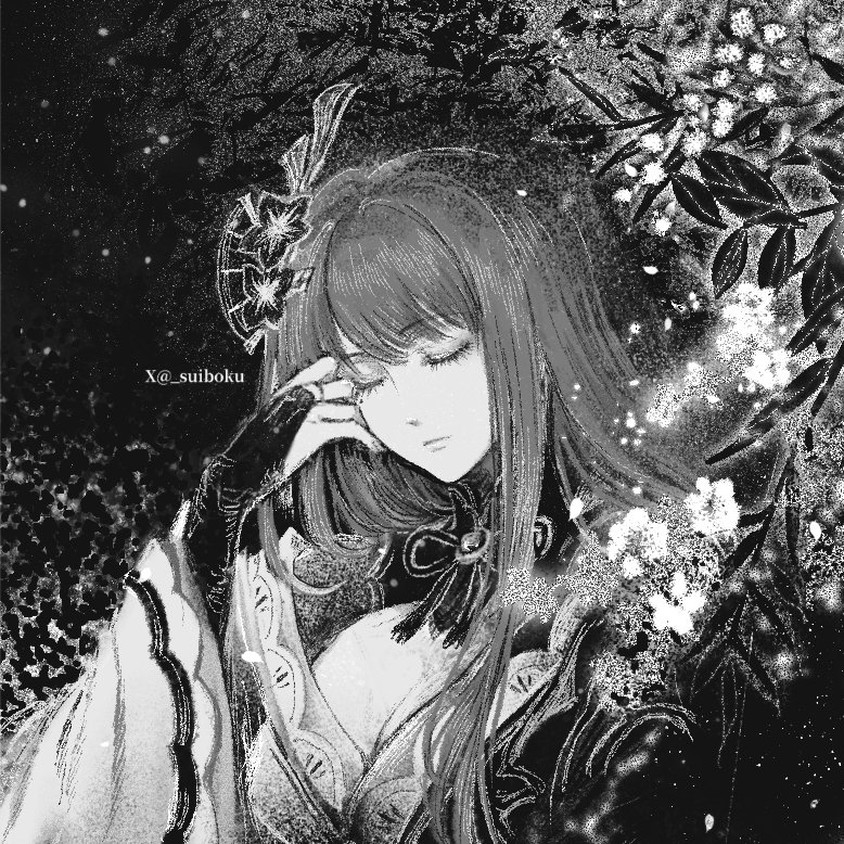 _suiboku's tweet photo. #雷電将軍 うたた寝 https://t.co/aDJWd8TJgI