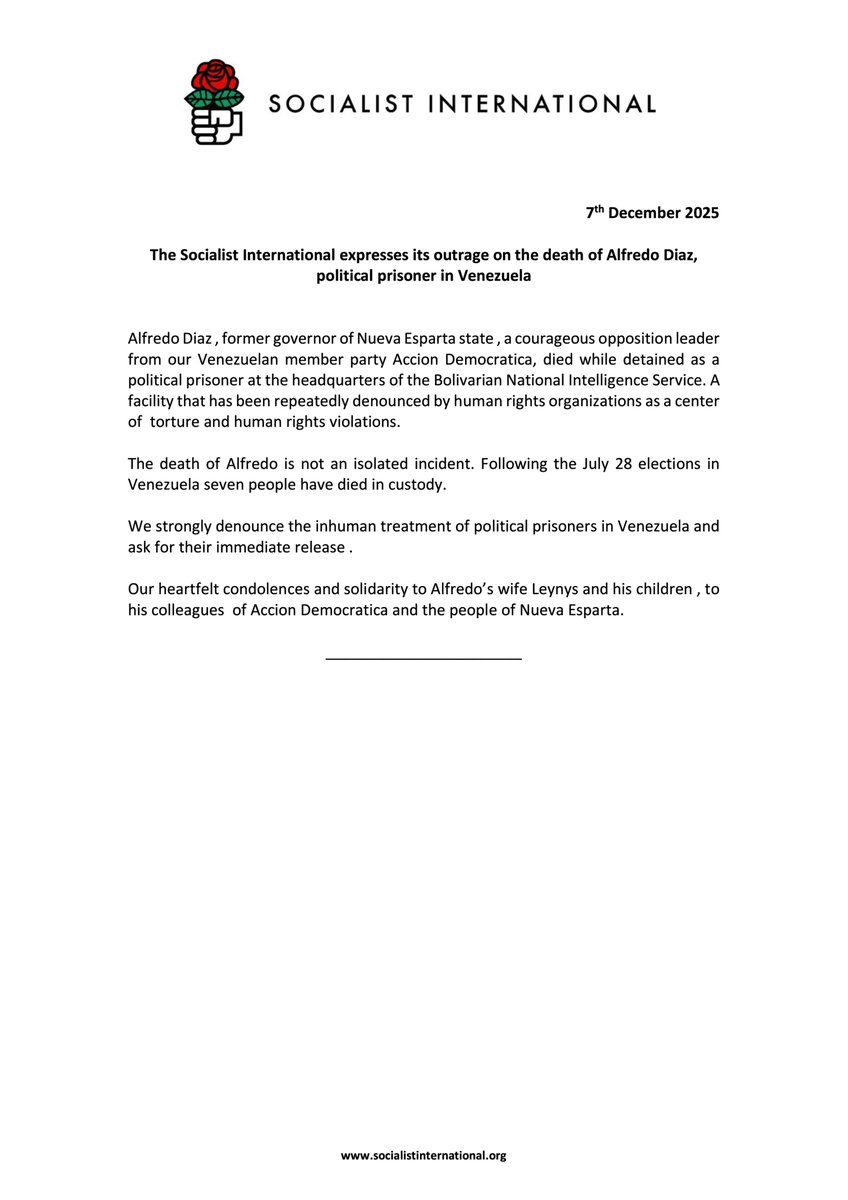 Socialist International tweet media