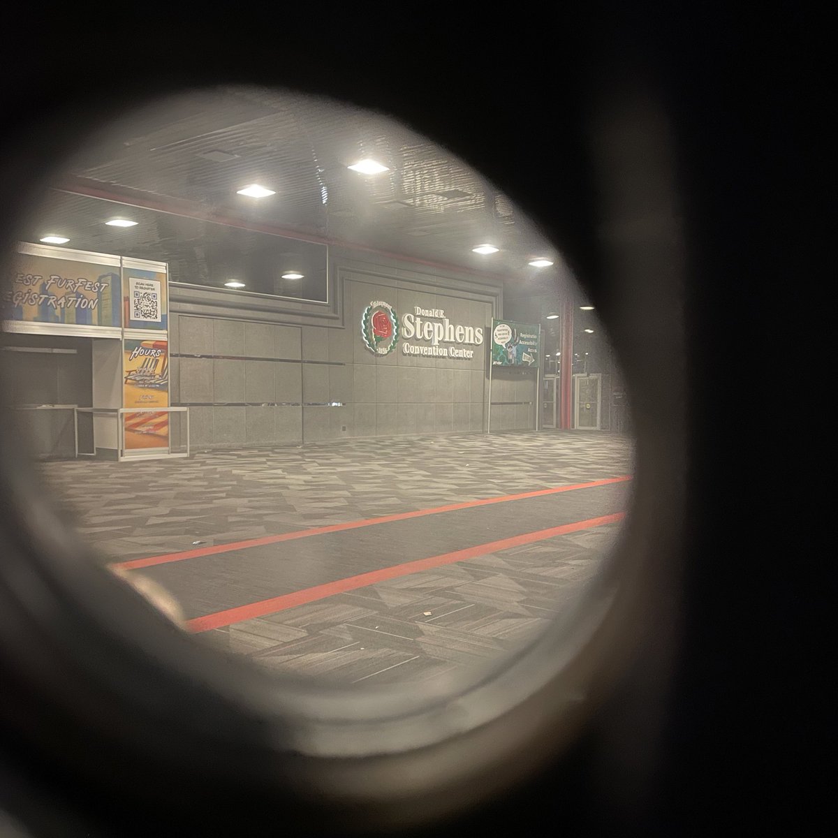 ArkeanThe's tweet photo. I can’t see much through these lenses, but I know I saw wonderful things here.
It’s cold. My ship is waiting. 
Farewell, silly creatures. 
#MFF2025 #furfest https://t.co/wttpsPOxUK