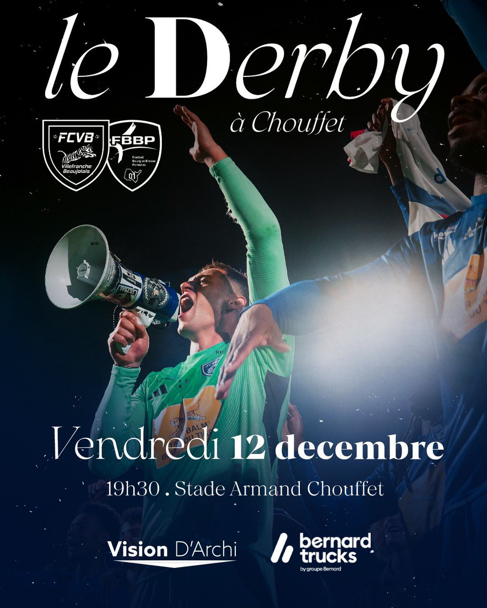 🏠 Ce vendredi, on termine l’année 2025 ensemble avec un derby🔥

🏆𝗖𝗵𝗮𝗺𝗽𝗶𝗼𝗻𝗻𝗮𝘁 𝗡𝗮𝘁𝗶𝗼𝗻𝗮𝗹 | 𝟭𝟲𝗲̀𝗺𝗲 𝗷𝗼𝘂𝗿𝗻𝗲́𝗲
 🆚 <a href="/FBBP01/">F. Bourg-en-Bresse Péronnas 01</a> 
 ⌚️ 19h30
🧸 Récole de peluches pour les enfants, on compte sur vous ⚠️ 
🎫 fcvb.fr/billetterie

#TeamFCVB