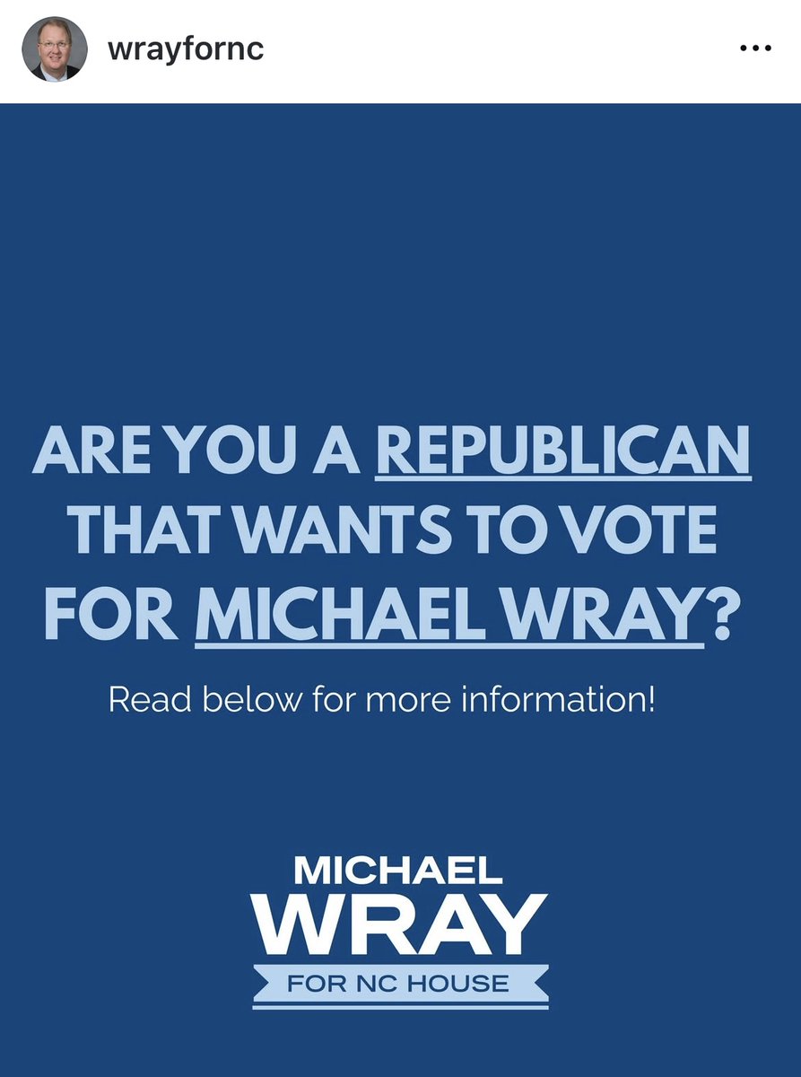 ForwardCarolina's tweet image. .@RepWray, the corrupt 10-term former Democrat who was ousted from his seat in the NC House last year in a nail-biter primary from @Pierce4NCHouse, is attempting a comeback.

In this deep-blue seat, Wray is attempting a novel tactic: he's pleading with Republican voters in the…