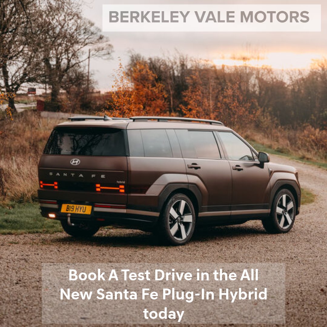 Experience the future of driving

The all-new Santa Fe Plug-In Hybrid is here !
Save £5000 on stock vehicles. Book your test drive today at Berkeley Vale Hyundai now..

#7Seateroftheyear #hyundai #santafepluginhybrid #bvmhyundai