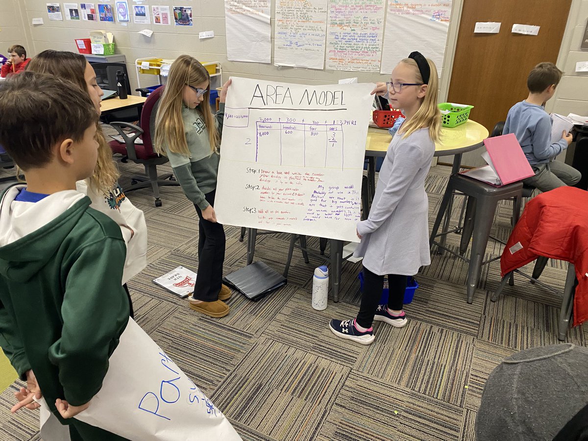 ELOAyer's tweet photo. 4th grade students presenting division strategies to each other @ayerelementary https://t.co/8fd58jtA5s