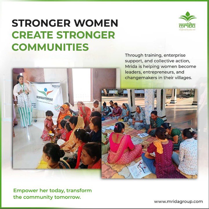 MridaGroup's tweet photo. At Mrida, we believe sustainable development begins with empowered women.
Through training, enterprise support, and community initiatives, we’re helping rural women become leaders and changemakers.

When women thrive, communities thrive

#Mrida #WomenEmpowerment #RuralDevelopment https://t.co/KPZDXETWSE