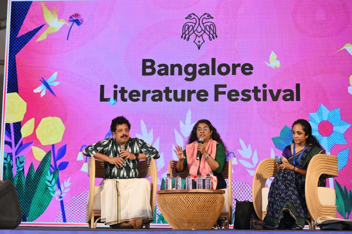 BlrLitFest's tweet photo. Yenna Rascala Vs. कितने आदमी थे | @annavetticad and @archanavasudev dive into the north and south of cinema with @AnandNeel at #BlrLitFest 2025. https://t.co/uqSc08dksh