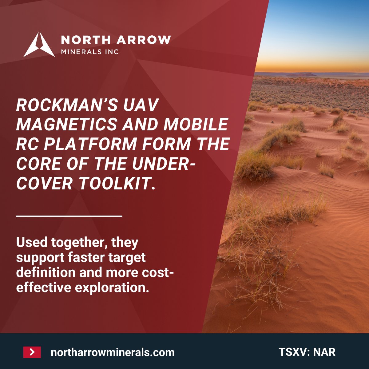 Rockman’s proprietary UAV platform can collect 1,000 line-km/day of high-resolution magnetic data, 50x faster than traditional ground mag. A true exploration advantage at Kraaipan.

Learn more: northarrowminerals.com/projects/gold/…

$NAR.V