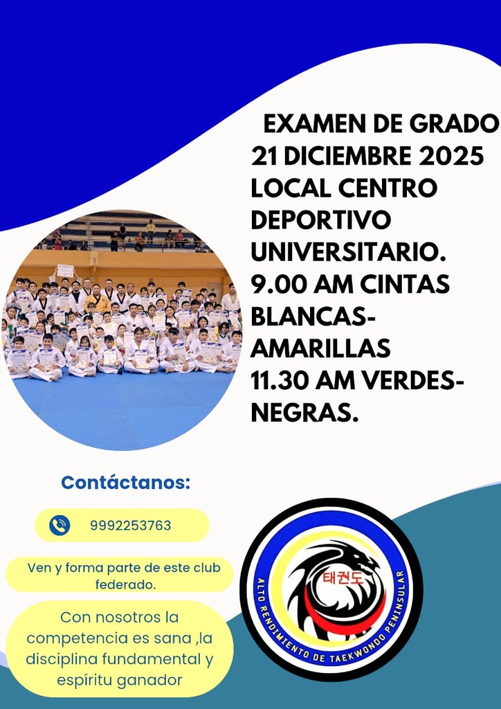 joelku1's tweet photo. No hay día que no llegue y fecha que no se cumpla, con nosotros la competencia es sana , la disciplina fundamental y espíritu ganador, solo Alto Rendimiento de Taekwondo Peninsular A.C https://t.co/6HTcI39jVM