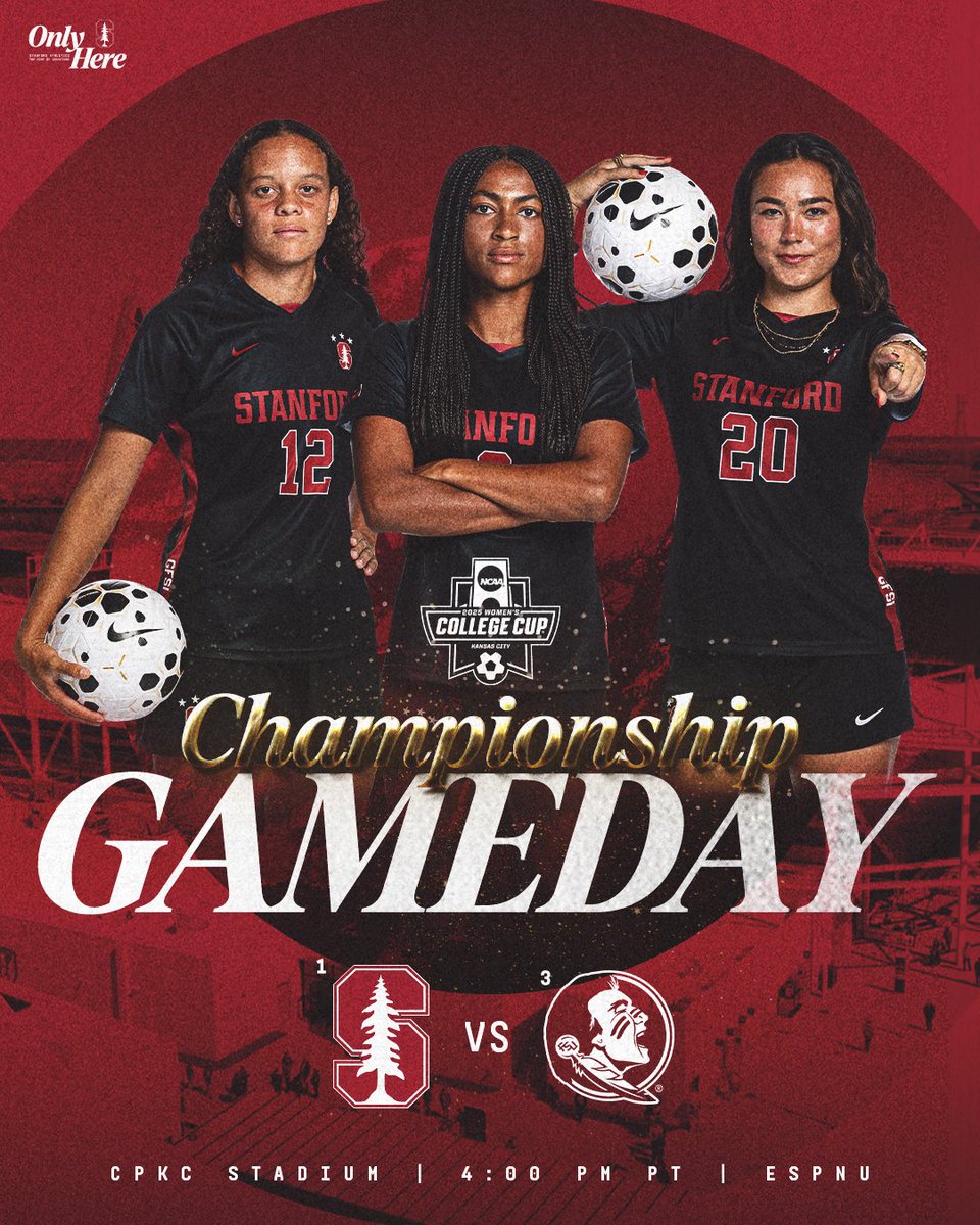 StanfordWSoccer's tweet photo. One Final Time for the 🏆

🎟️ » https://t.co/Fm5txkBe0E
📺 » @ESPNU
💻 » https://t.co/MqhPqxecTq
📈 » https://t.co/TQFrVBKvF1
📻 » https://t.co/ueoPG0yx0u (@KZSUSportsRadio)

#GoStanford x #WCollegeCup https://t.co/2EUSRgKVYI