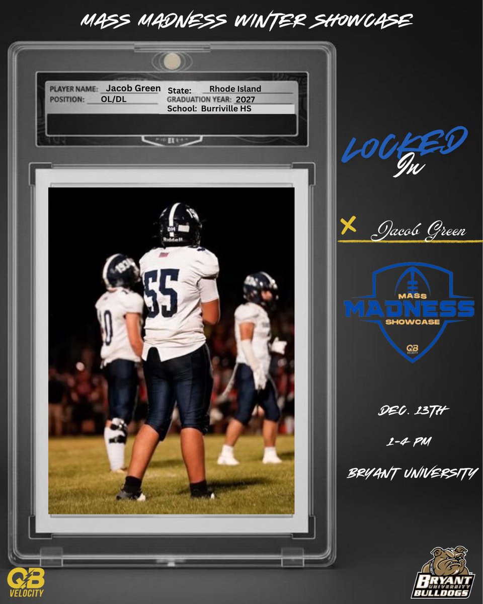 Another wave of athletes is locked in for the Mass Madness Winter Showcase on December 13 at Bryant University.

<a href="/Jonathan1Leroux/">Jonathan Leroux</a> 
<a href="/loganarrastia/">Logan Arrastia</a> 
<a href="/haydendorsey_/">Hayden Dorsey</a> 
<a href="/JacobGreen83_/">Jacob Green</a> 

Spots are filling quickly — register here - qbvelocity.com/service-page/m…