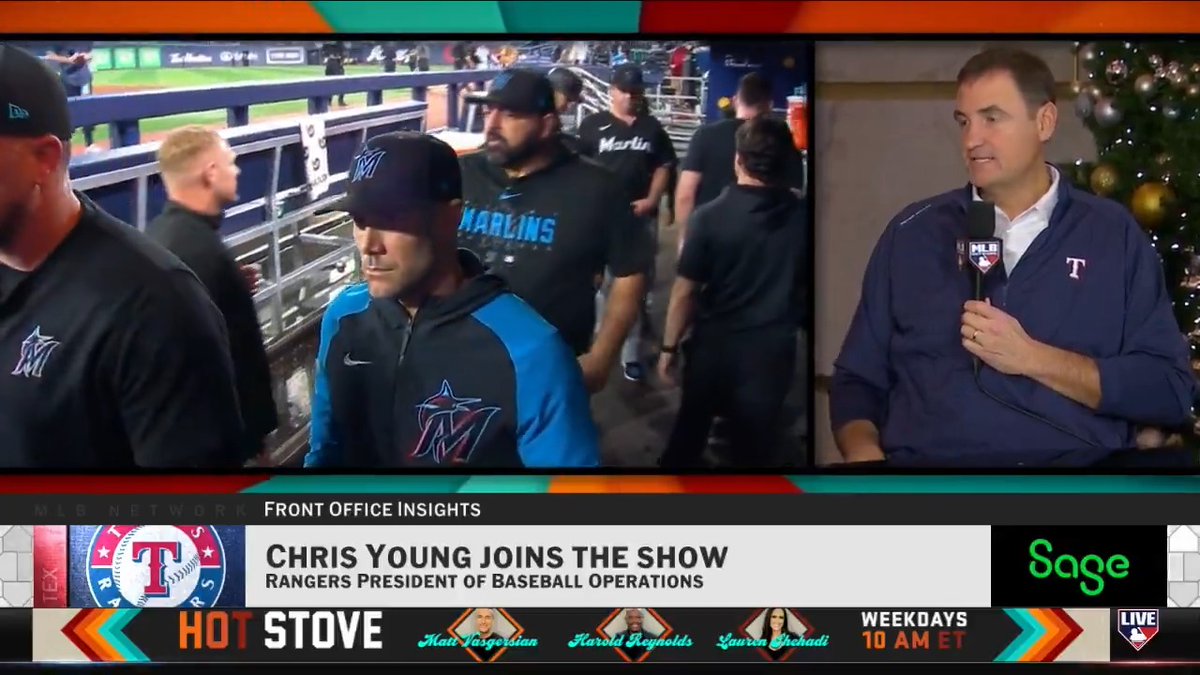 "We needed to shake things up a little bit..."
@Rangers Pres. of Baseball Ops Chris Young shares his insight on hiring Skip Schumaker and acquiring Brandon Nimmo early this offseason.
MLB Network + @SageUSAmerica