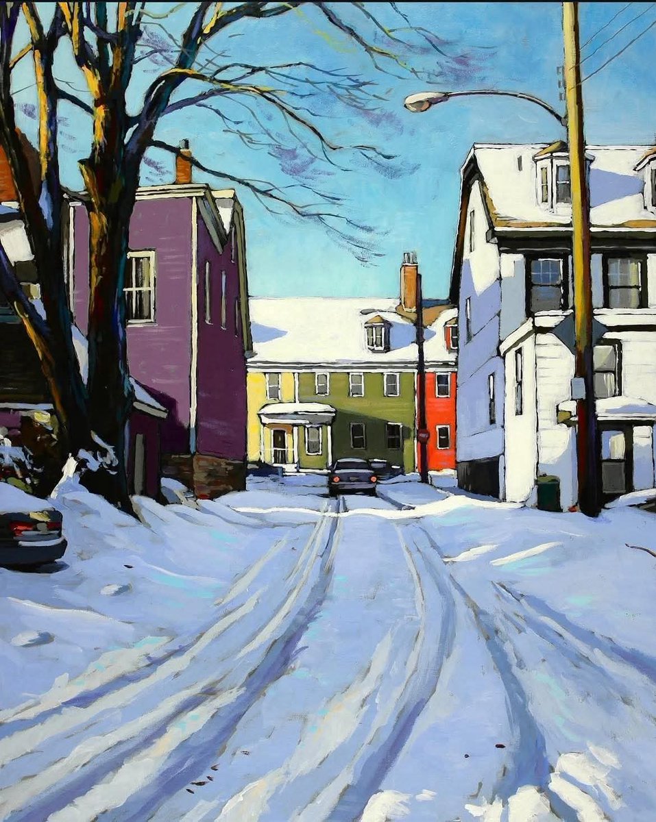 Mark Grantham (Canadian Artist, born 1966)
"The Snow", 2017.
Acrylic on Wood Panel, 24" × 18".
Private Collection.