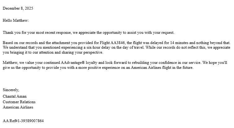 How does <a href="/AmericanAir/">americanair</a> keep such faulty records?  Not only do they have my PNR and ticket # for a six-hour delayed flight, they sent ME the image showing the delay. . .dozens of us waited for a plane from SLC and yet their cust service refuses to acknowledge their faulty record.