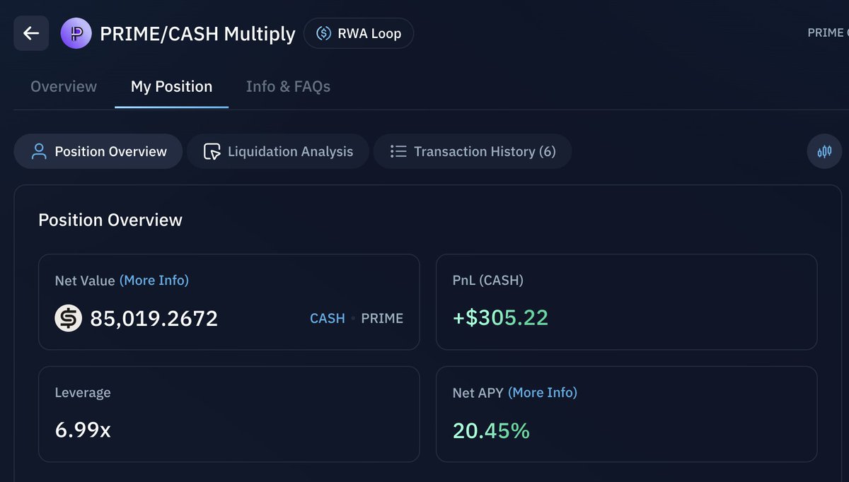 Kamino PRIME/CASH multiply loop 仪表盘截图，显示 $84.7K 头寸和 51.7% APR