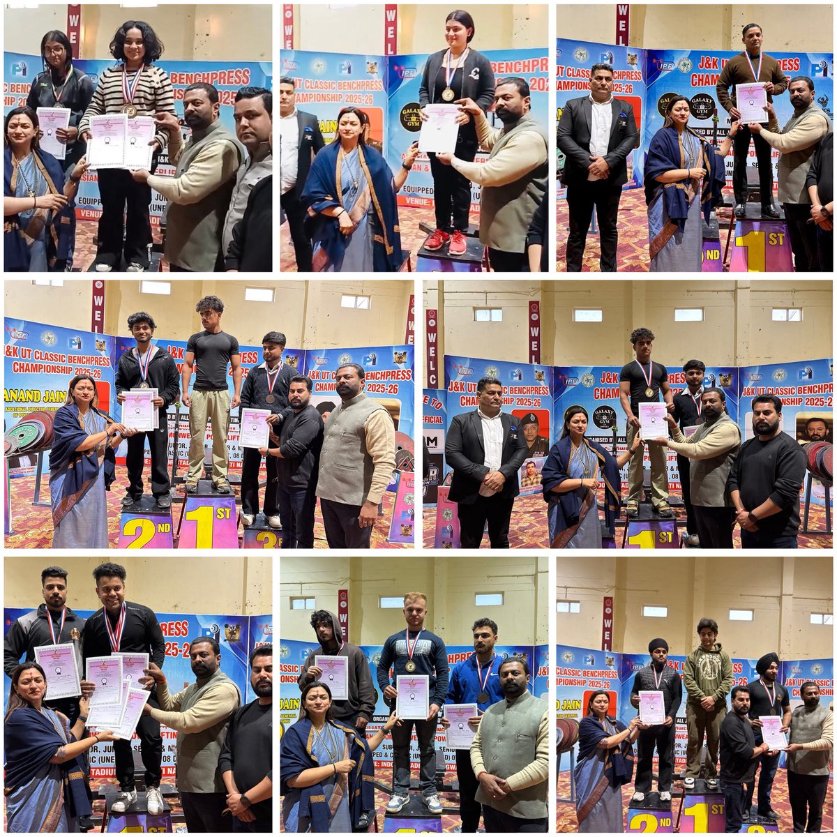 RekhaMAHAJAN7's tweet image. Privileged to be honoured as a Chief guest  at the #J&amp;amp;K UT Benchpress #Championship!
2025 -26 #organised by all J&amp;amp;K UT #Powerlifting #Association !

@tarunchughbjp @JPNadda @AmitShah @BJP4JnK @BJP4India  @blsanthosh @iamsatsharmaca @AshokKoul59