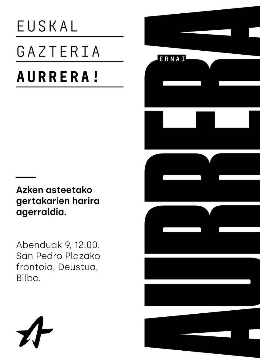 Horregatik, bihar, berriro ere, gazteok aurpegia jarri eta lehen lerrora irtengo gara. 

Euskal Gazteria aurrera!
Ekinez ekina, gazteok Independentzia!